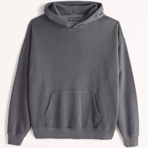 Abercrombie Essentials Popover Hoodie Dark Grey